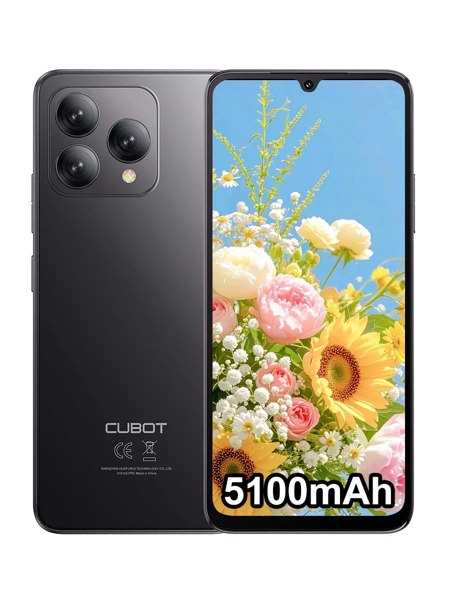 Cubot A40 Smartphone Android 15 12 GB(4 + 8 )+ 256 GB 6,88'' 120Hz 5100 mAh NFC/GPS Rozpoznawanie Twarzy 4G Telephone Portable IPS czarny