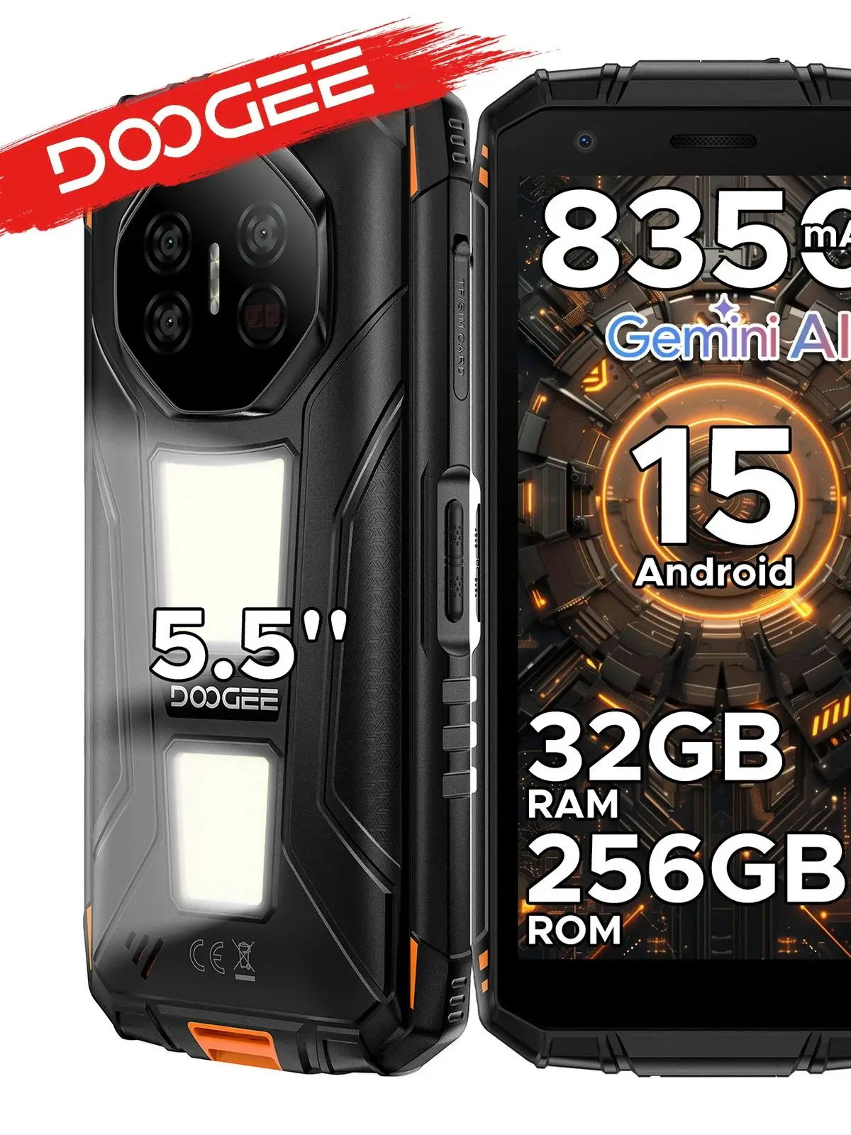 Wytrzymały telefon DOOGEE Fire 3 Max Gemini AI 32 Go 256 Go 