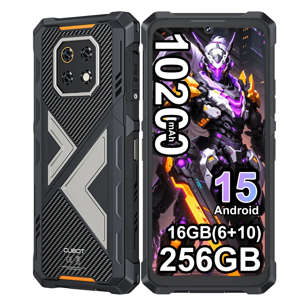 Cubot King Kong ES 3 Android 15 Wytrzymały smartfon 10200mAh 33W 16GB(6+10)+256GB 6.745''120Hz Telefon komórkowy 4G NFC/GPS 48MP+16MP czarny