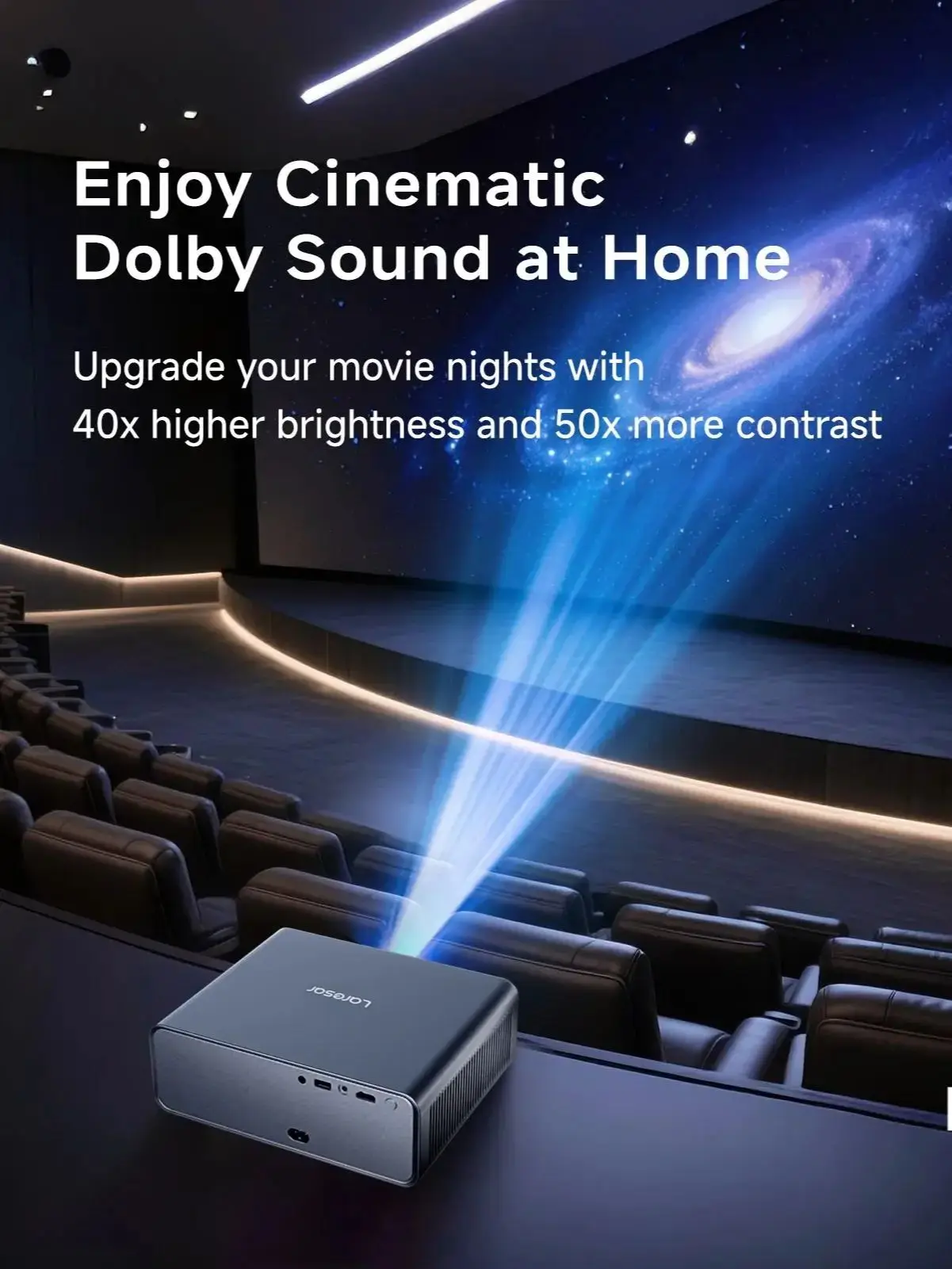 Oficjalny projektor Laresar A1 Netflix 4K 1000ANSI Natywny rozdzielczość 1080P Android TV Auto Focus/Keystone WiFi6 BT5.2 Dolby Home Cinema