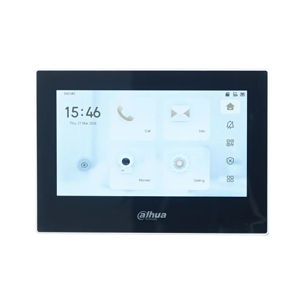 Dahua VTH2621GW-P / VTH2621G-P 802.3af PoE 7-calowy dotykowy monitor wewnętrzny, monitor dzwonka do drzwi, wideodomofon, wbudowana karta SD