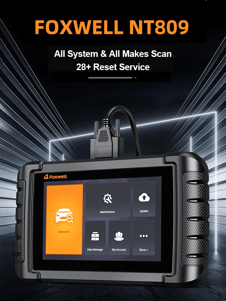 FOXWELL NT809 Skaner OBD2 Diagnostyczny do Wszystkich Systemów, Dwukierunkowy, Narzędzie Diagnostyczne BMS TPMS EPB OIL 30+ Reset OBD2 Skaner Samochodowy