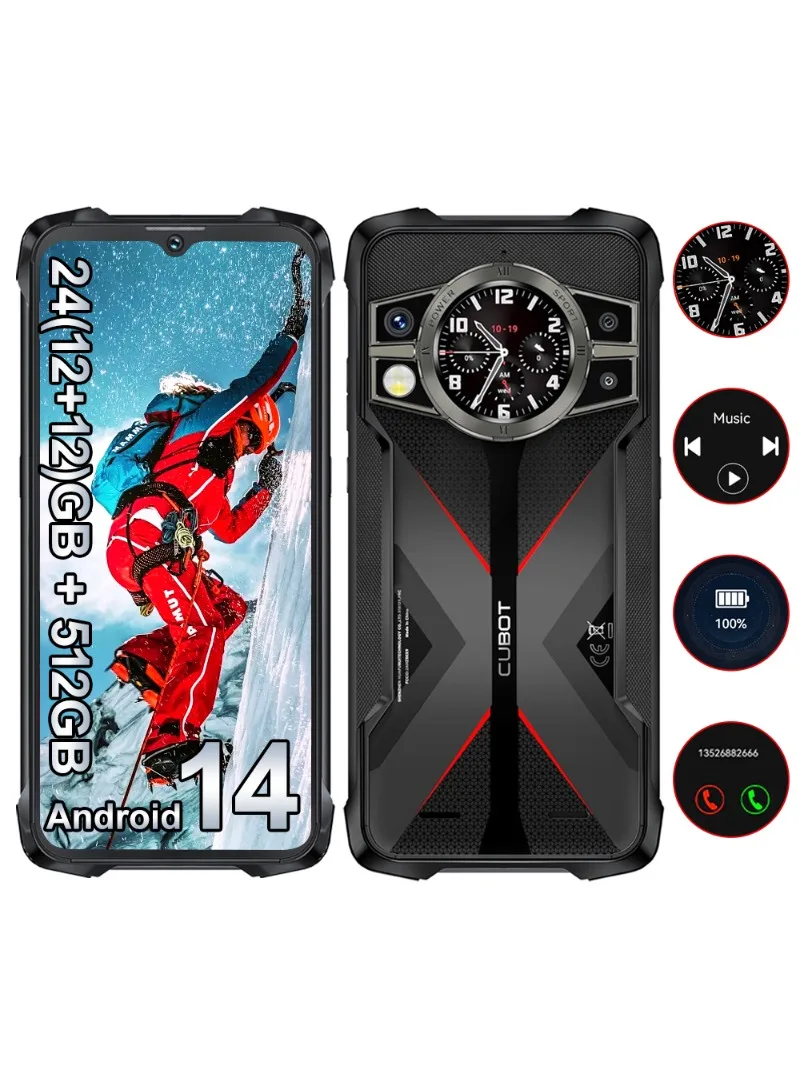 [Wysyłka z Francji] Wytrzymały smartfon Cubot King Kong 9 24(12+12)GB + 512GB 6.58
