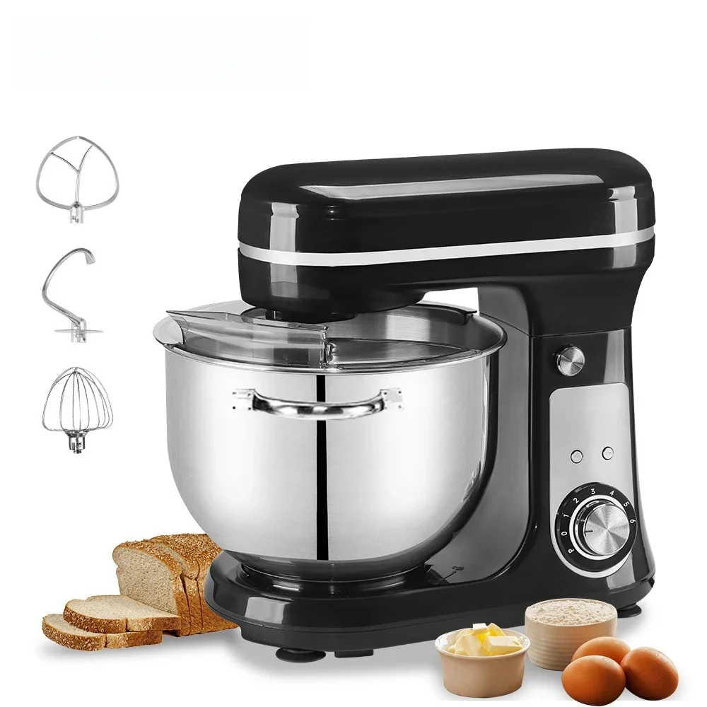 BioloMix Kitchen Food Stand Mixer, Blender, Cichy silnik, Trzepaczka do jajek, Ugniatarka do ciasta, 6-biegowa, 1200 W, 6 L, DC