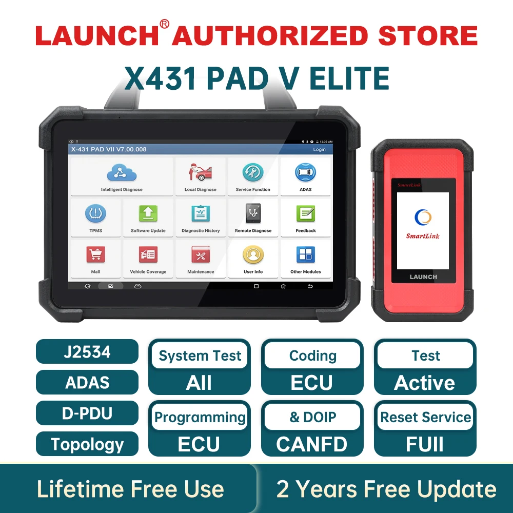 LAUNCH X431 PAD 7 VII PAD7 PADVII Narzędzia Diagnostyczne Samochodowe J2534 Smartlink Skaner Samochodowy Auto Diagnost Programowanie Online OBD