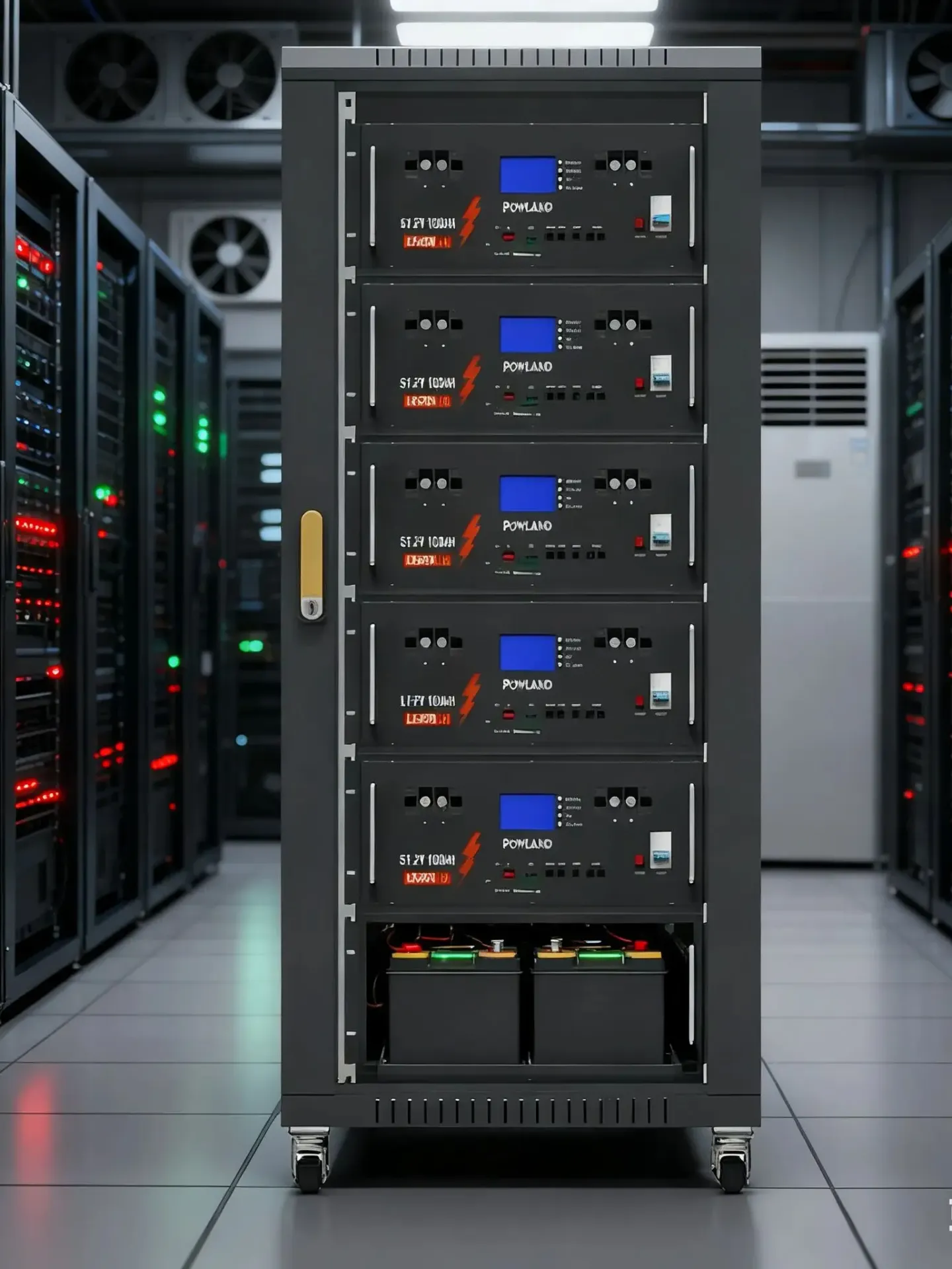 POWLAND 48V 100Ah Bateria LiFePO4 51.2V 100A 5KWH 6000+ Cykli RS485/CAN Obsługa do 15 sztuk do pracy równoległej Klasa A Sklep EU Bez VAT