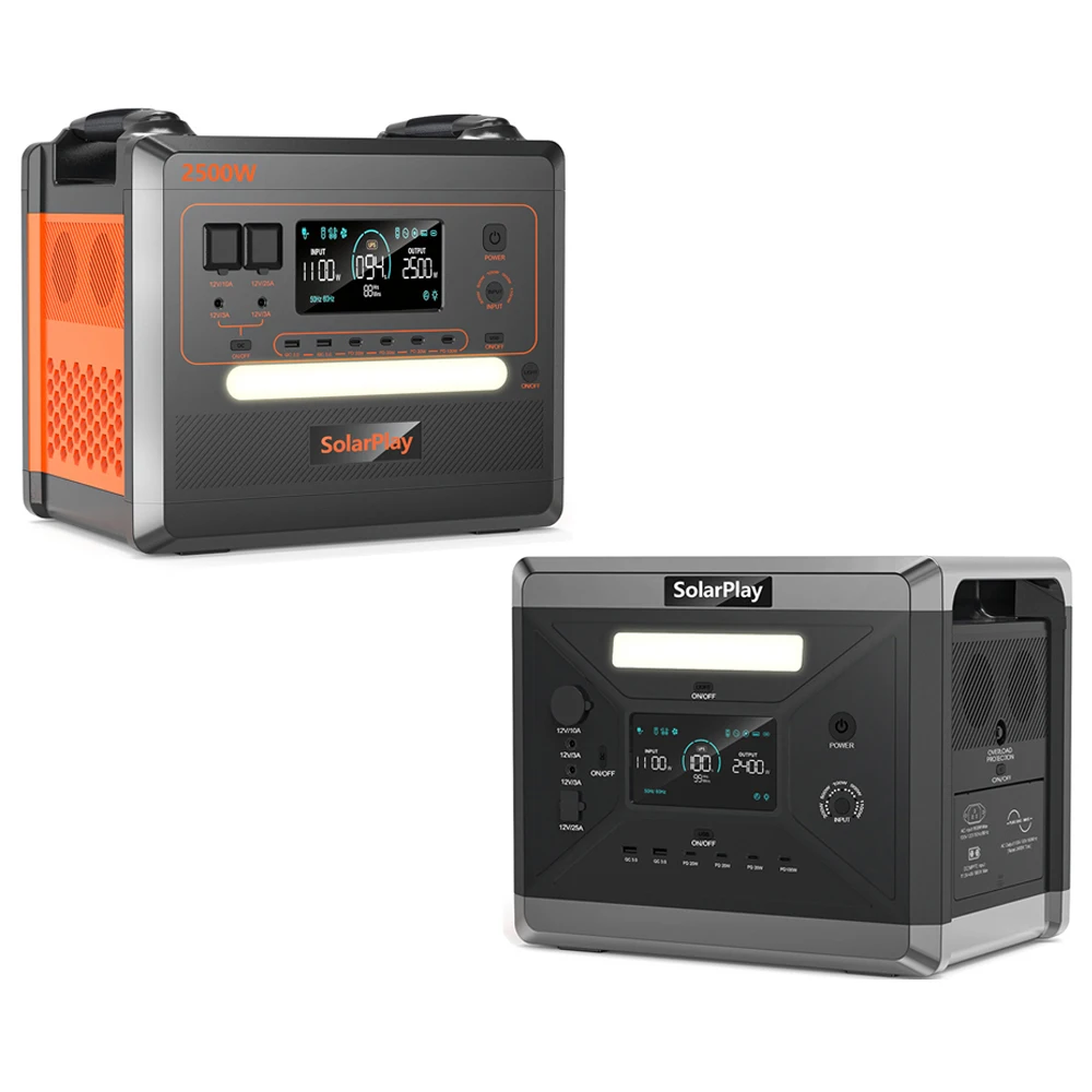 SOLARPLAY Q2501 Q2402M Przenośna elektrownia 2160WH 2304WH Bateria LiFePO4 z generatorem słonecznym 2400W/2500W (czapka 4800W)