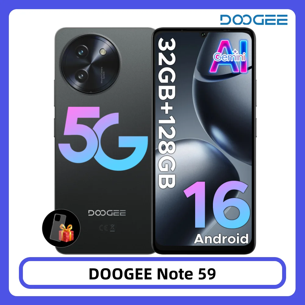 Smartfon DOOGEE Note 59 5G 32GB 128GB 6250mAh Duża bateria 6.75