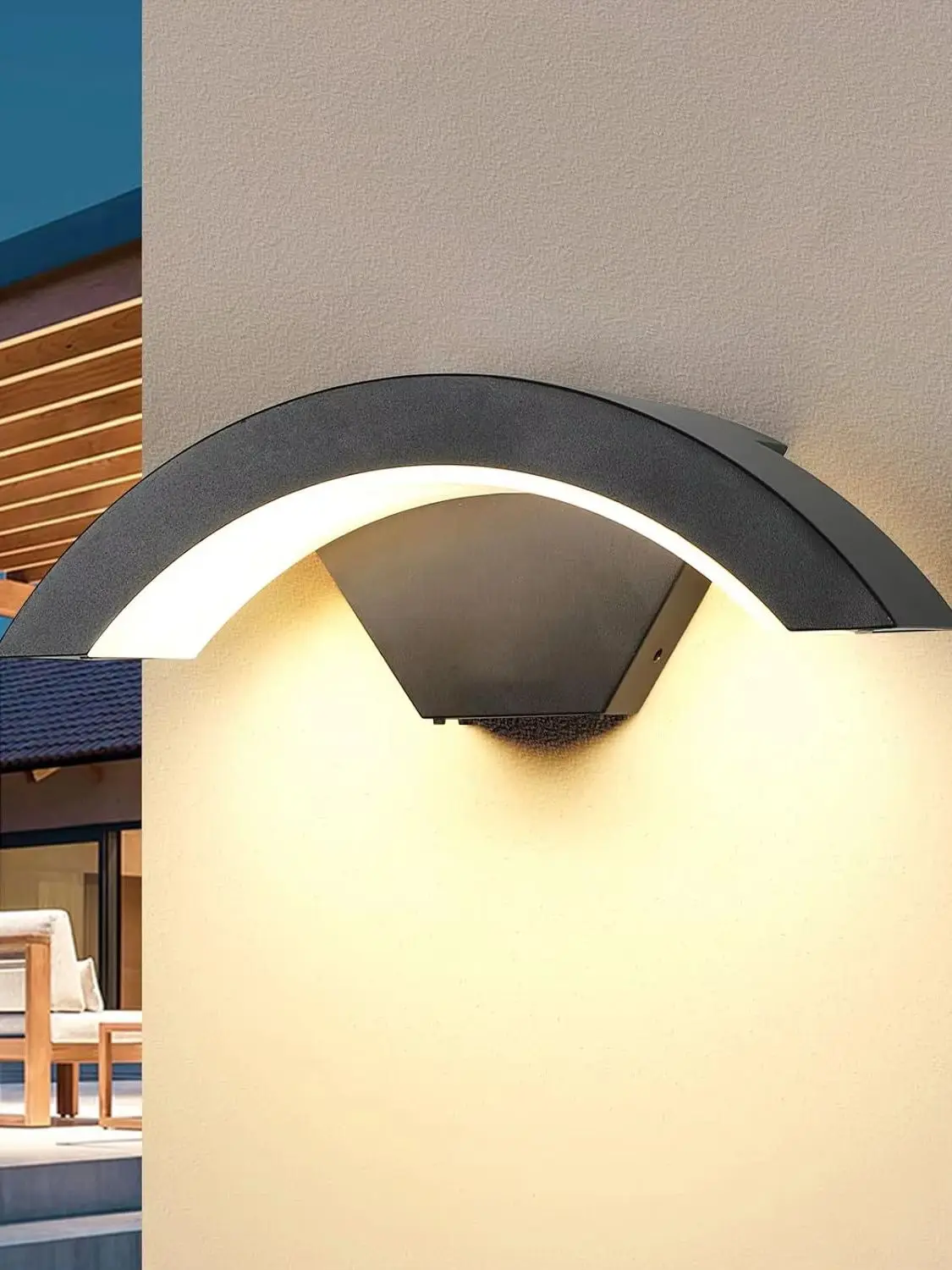 Nowoczesne kinkiety ścienne LED o mocy 24 W, ciepła biała lampa ścienna LED 3000 K, zewnętrzna lampa ścienna do ścieżki ogrodów tarasowych