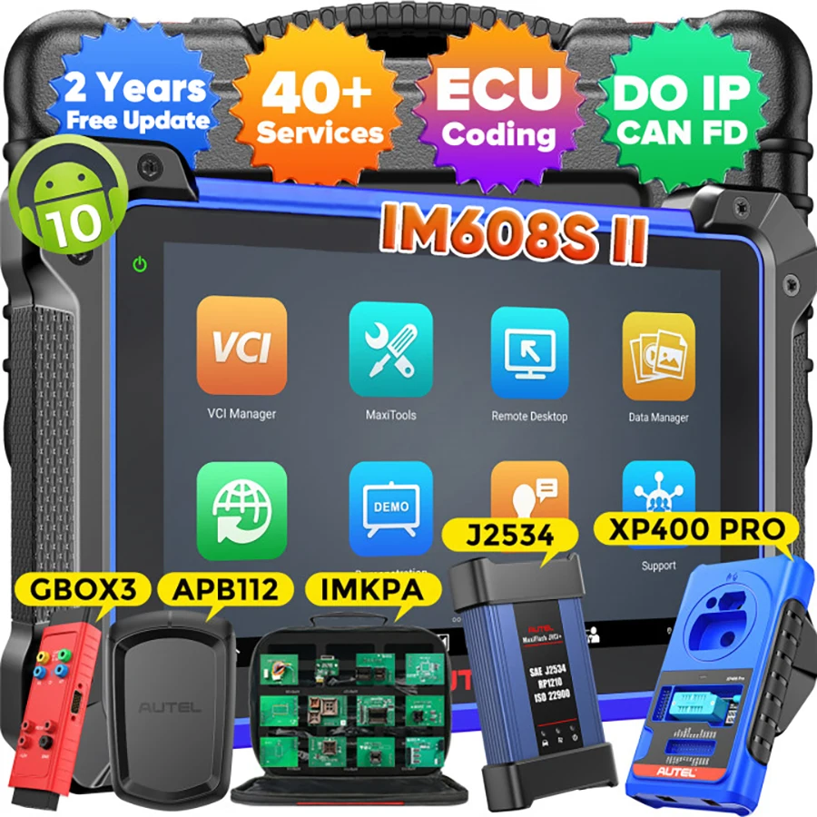 Skaner programowy Autel IM608 II IM608S II kluczowe narzędzie do programowania FOB kompletny skaner diagnostyczny, najlepsza funkcja IMMO, kodowanie ECU