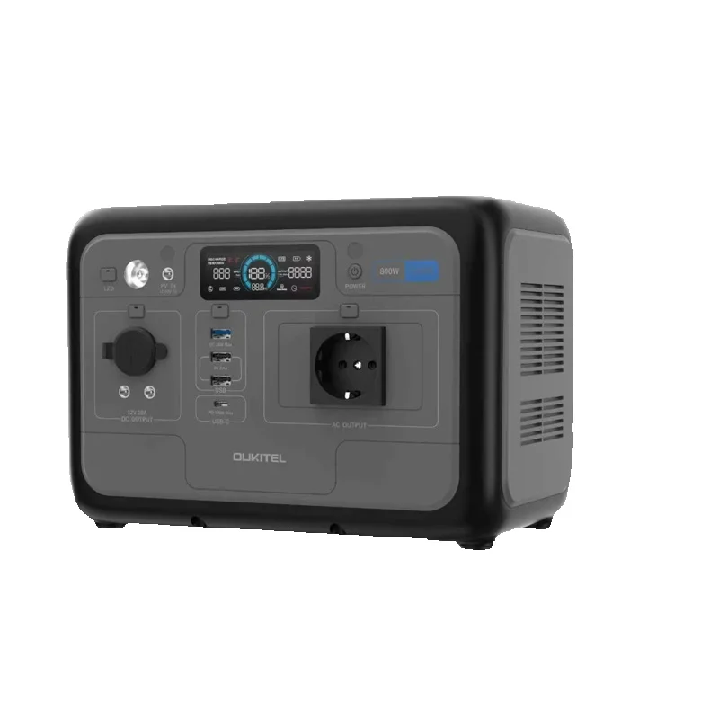 OUKITEL P800E Przenośna Stacja Zasilania 800W Generator Solarny 512Wh Bateria Lifepo4 Zasilanie Awaryjne Domowe Kemping na Zewnątrz Mobilne Zasilanie