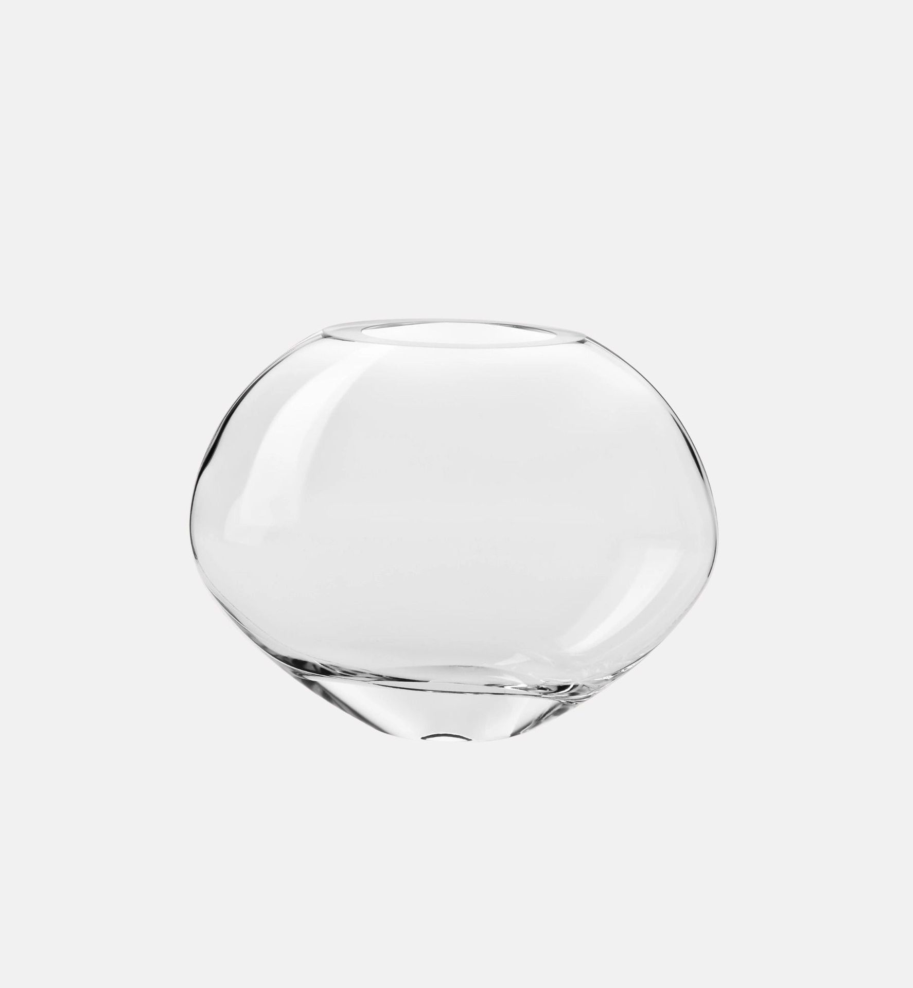 Bezbarwny płaski owalny wazon 21 cm Home&Living
