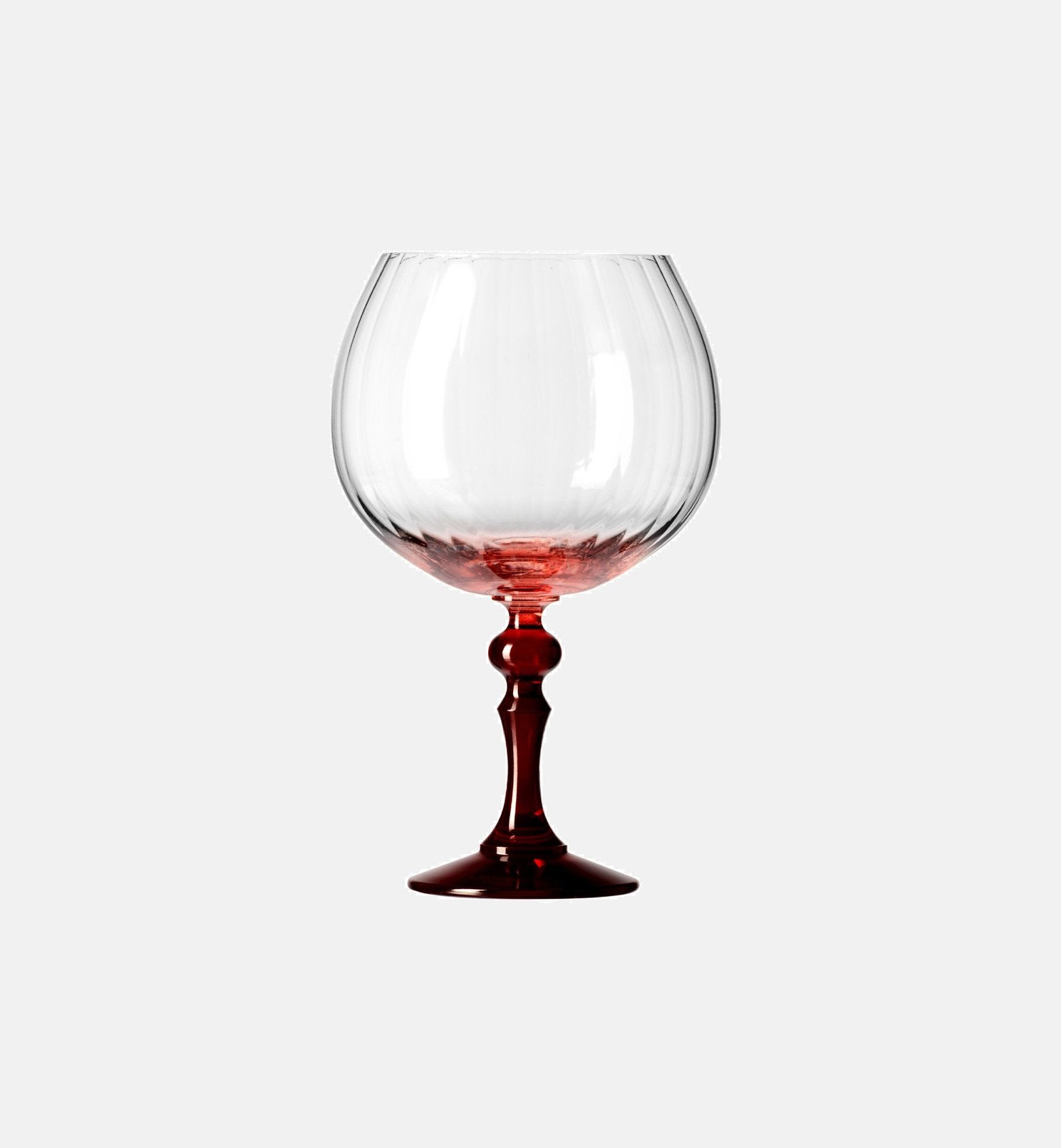 Cieniowane kieliszki do ginu z czerwoną nóżką 660 ml Bubble