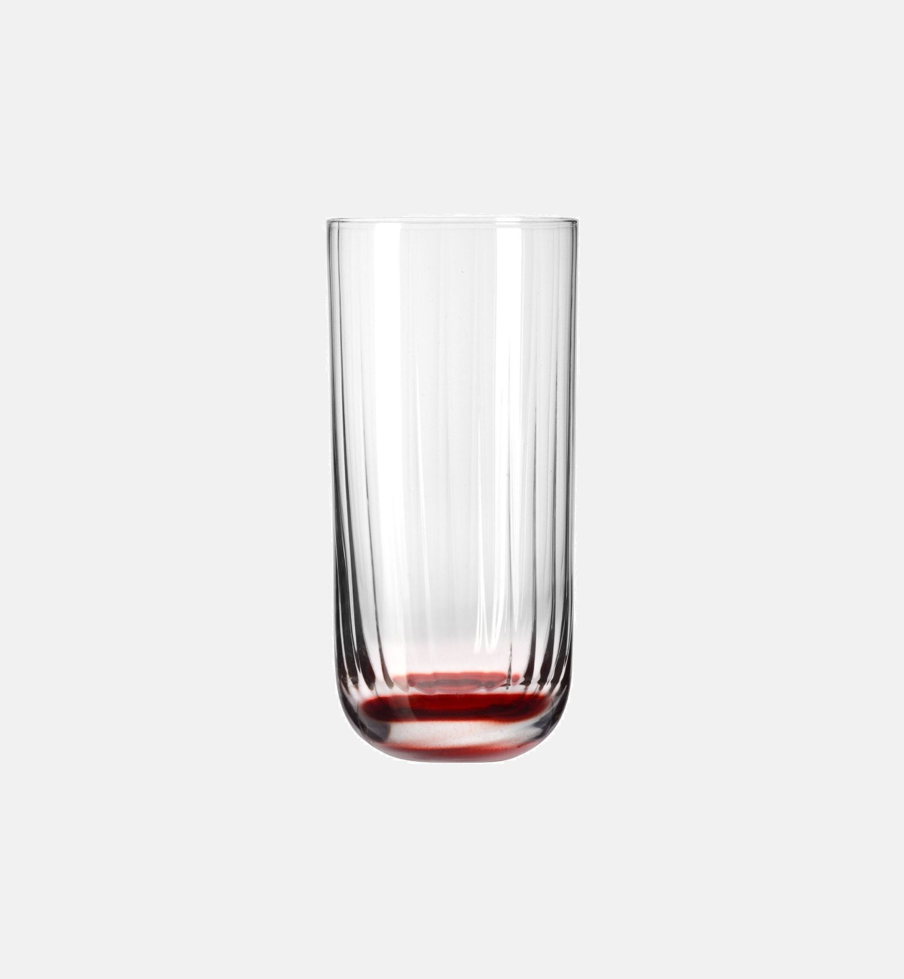 Wysokie ryflowane szklanki do wody Czerwony 360 ml Bubble