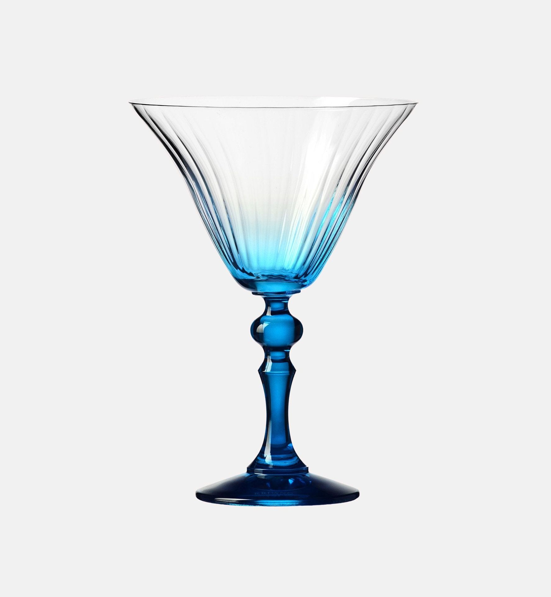 Cieniowane kieliszki do martini z niebieską nóżką 170 ml Bubble