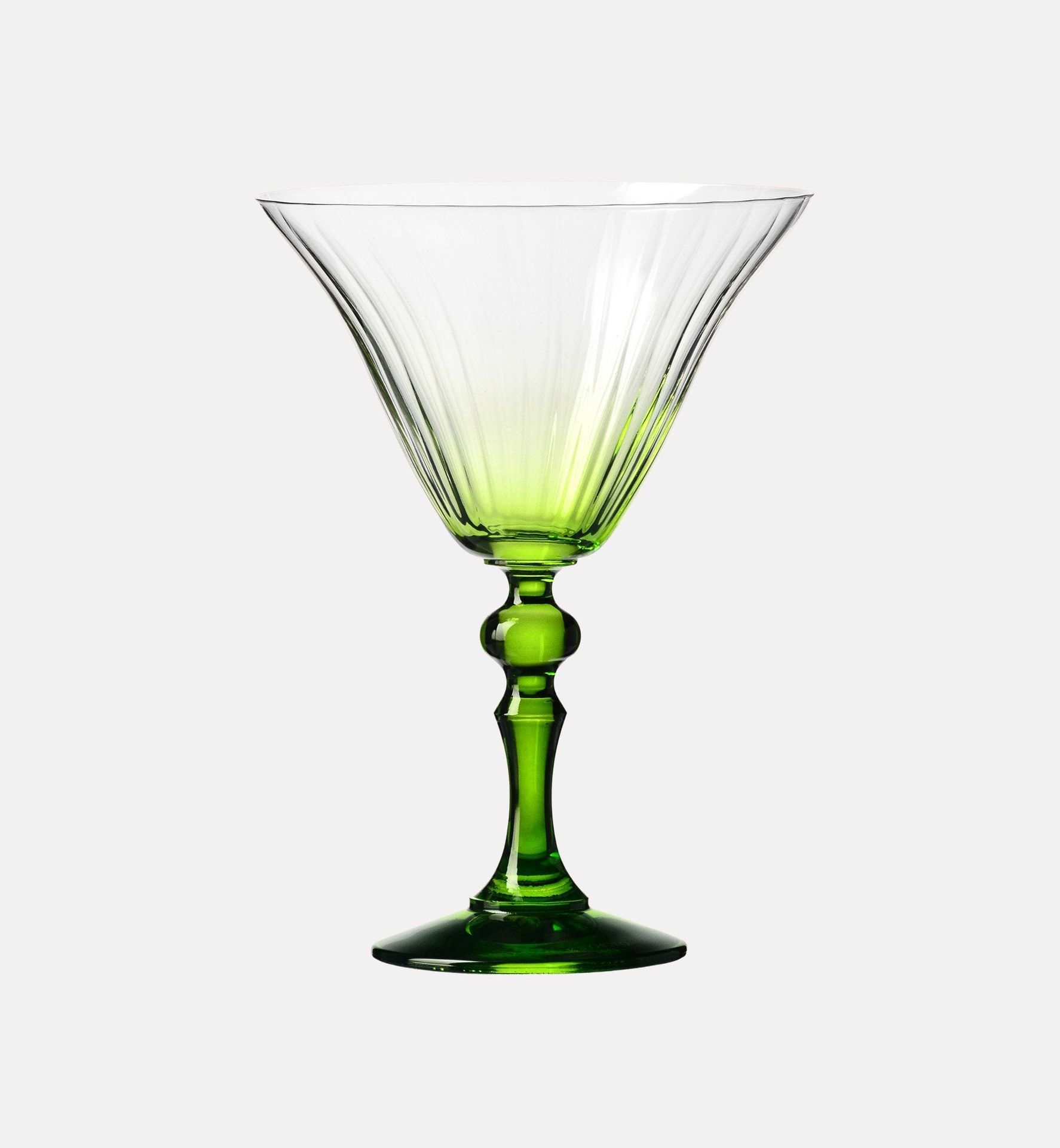 Cieniowane kieliszki do martini z zieloną nóżką 170 ml Bubble