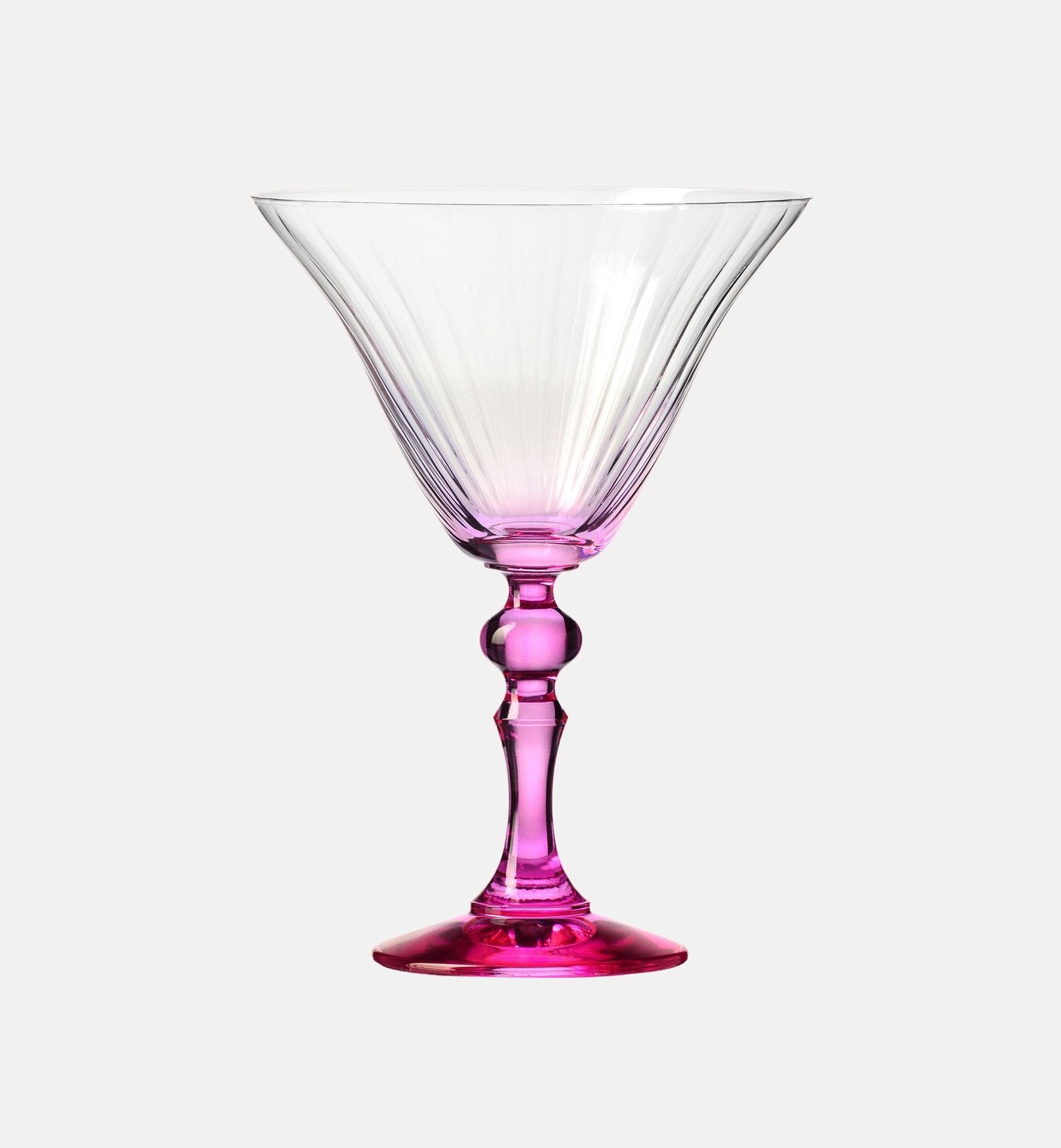 Cieniowane kieliszki do martini z różową nóżką 170 ml Bubble