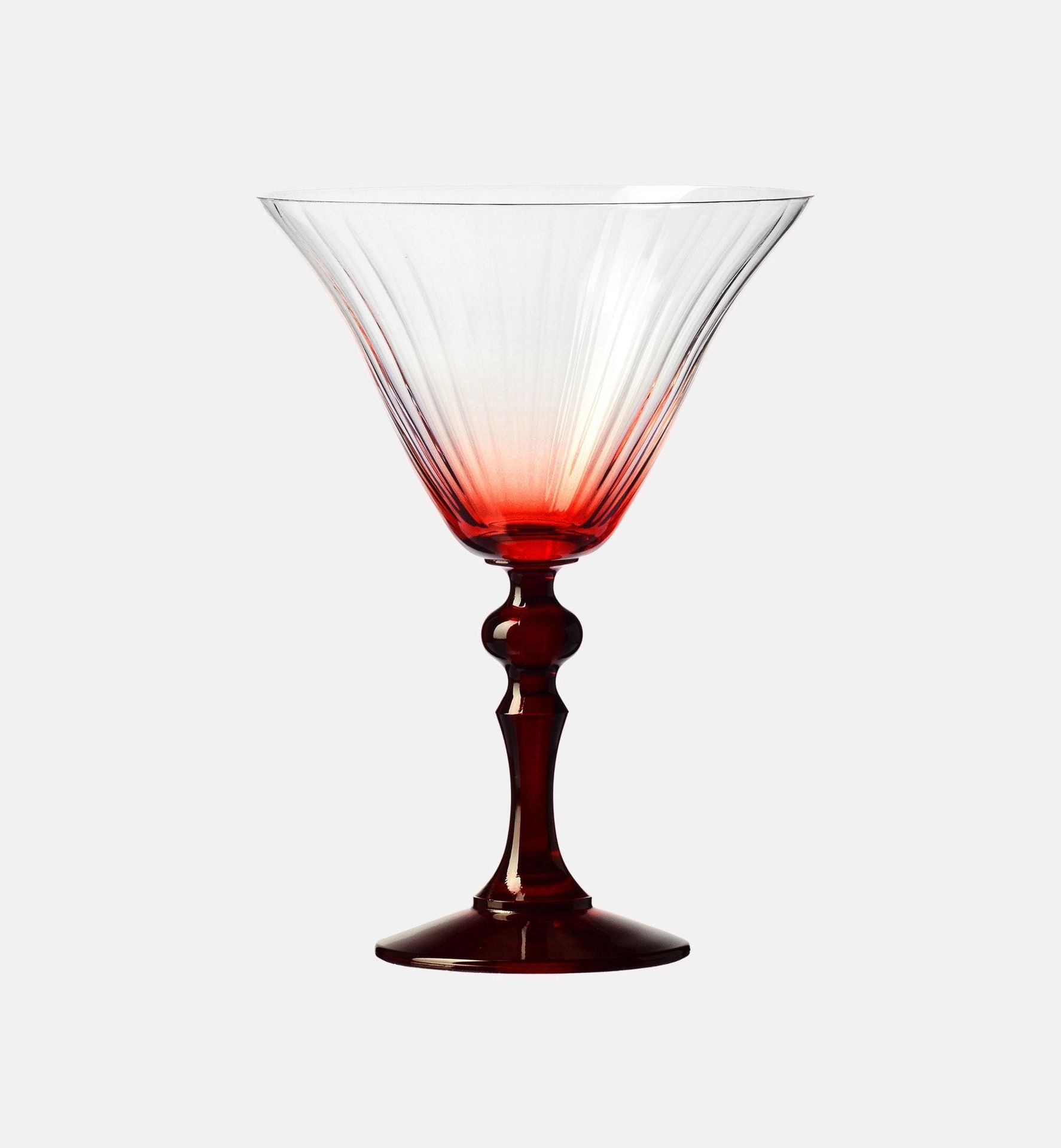 Cieniowane kieliszki do martini z czerwoną nóżką 170 ml Bubble