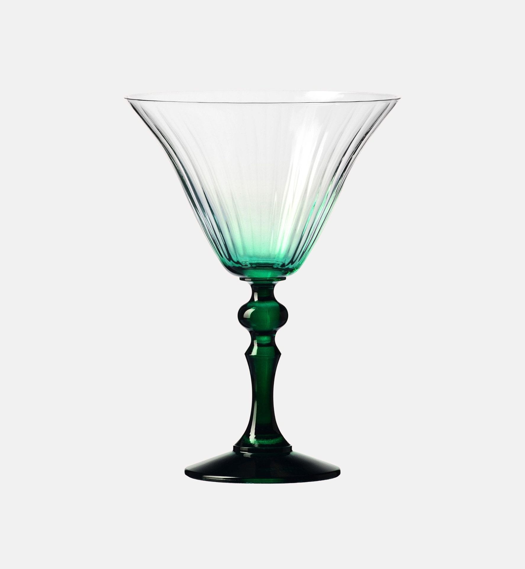 Cieniowane kieliszki do martini z ciemnozieloną nóżką 170 ml Bubble