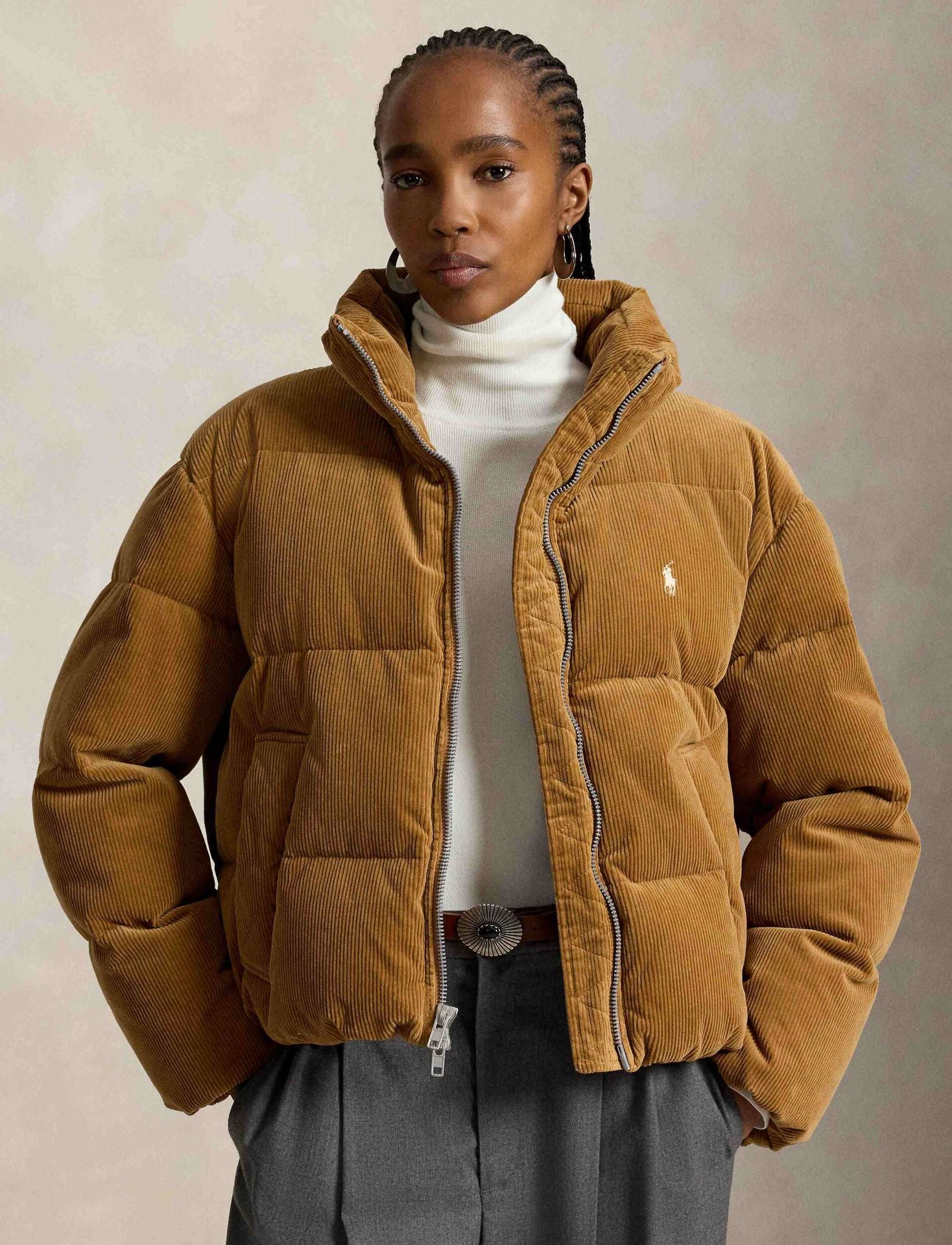 POLO RALPH LAUREN Puchowa kurtka Cord Regular Fit sztruks