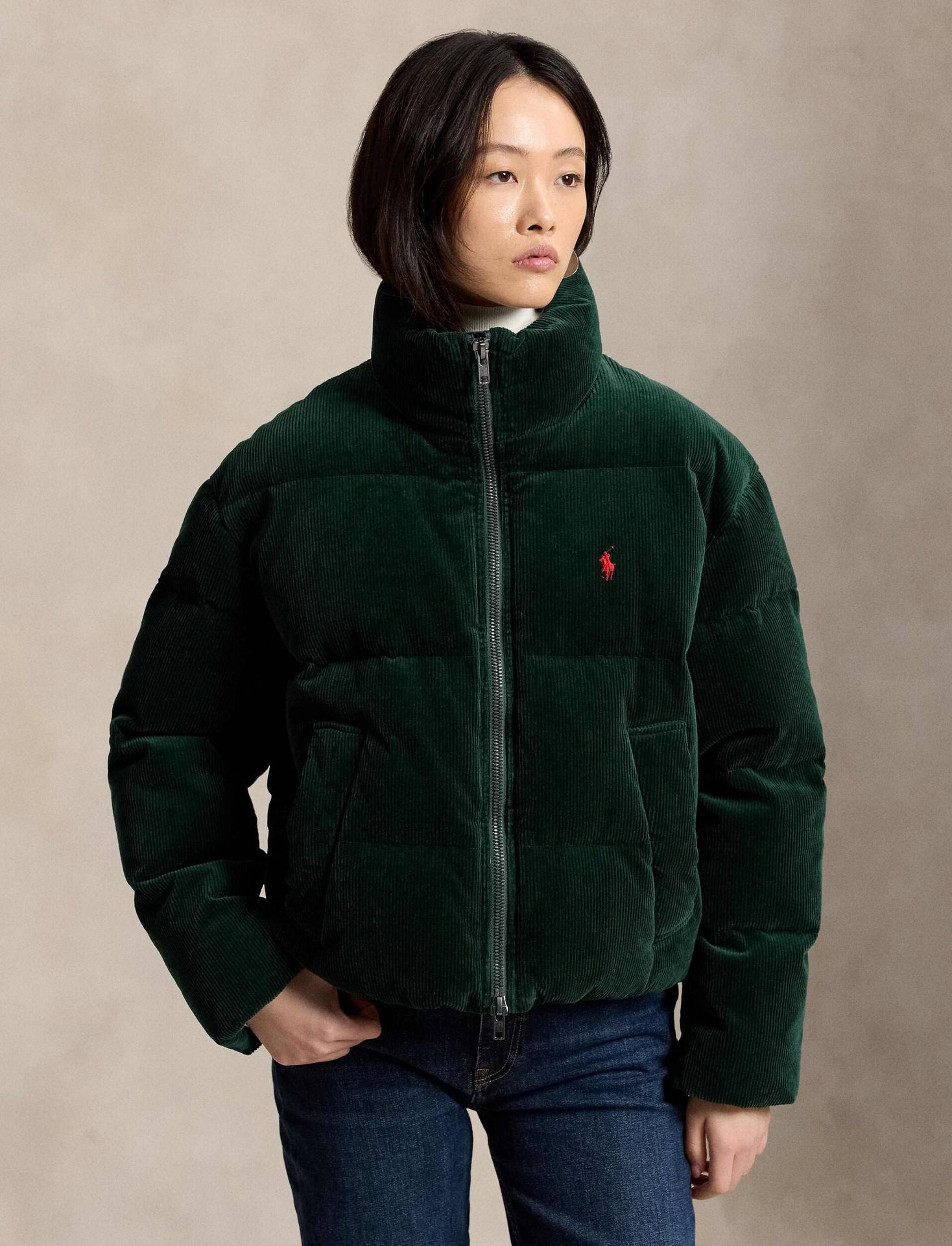 POLO RALPH LAUREN Puchowa kurtka Cord Regular Fit sztruks