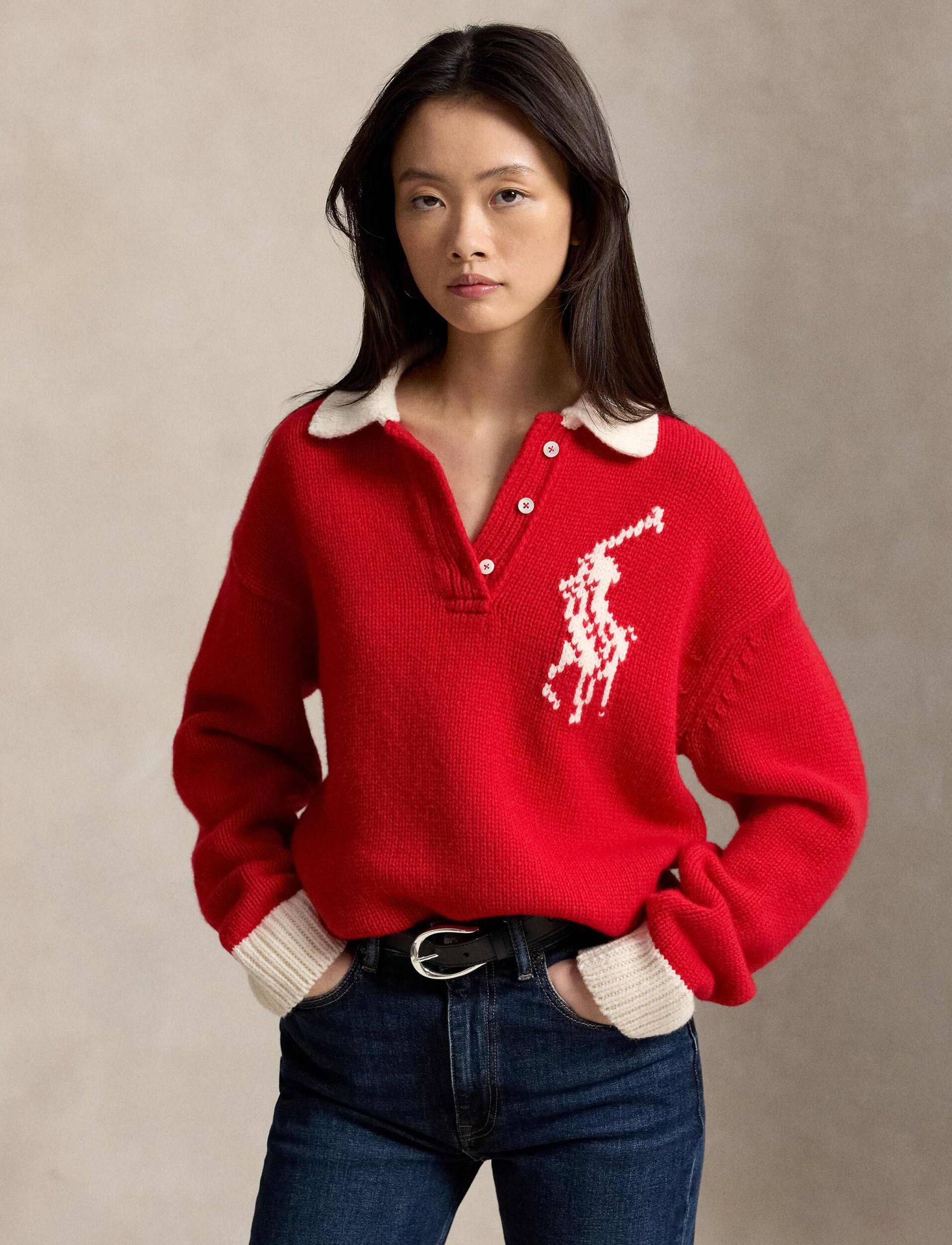 POLO RALPH LAUREN Wełniany sweter Loose fit