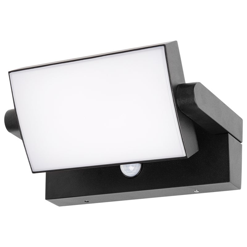 Kinkiet zewnętrzny elewacyjny LED regulowany IP54 4000K z czujnikiem ruchu PIR ścienny czarny MasterLED