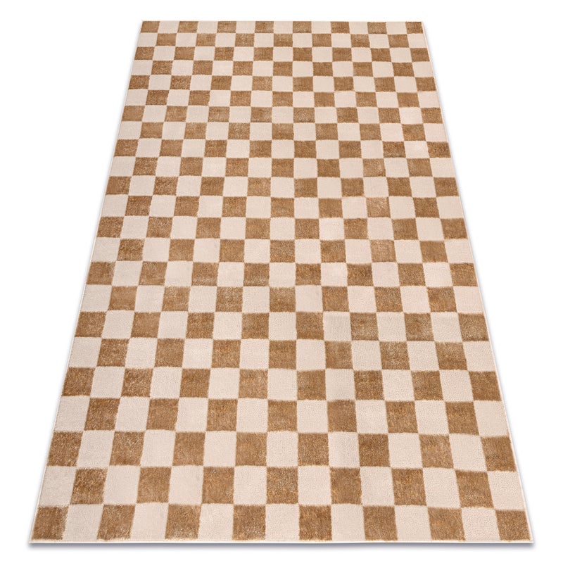 Dywan AURA EB112 beż - Szachownica, strukturalny, nowoczesny 200x290 cm