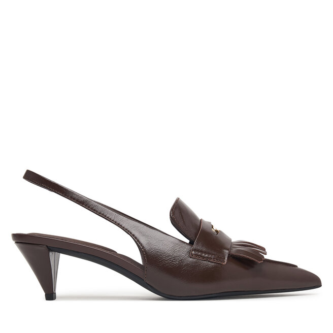 Czółenka Tommy Hilfiger Th Penny Bar Pointy Sling Back FW0FW09535 Brązowy
