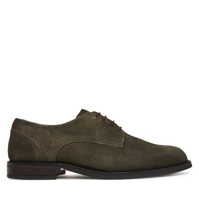 Półbuty Tommy Hilfiger Corporate Dressy Suede Shoe FM0FM05969 Zielony
