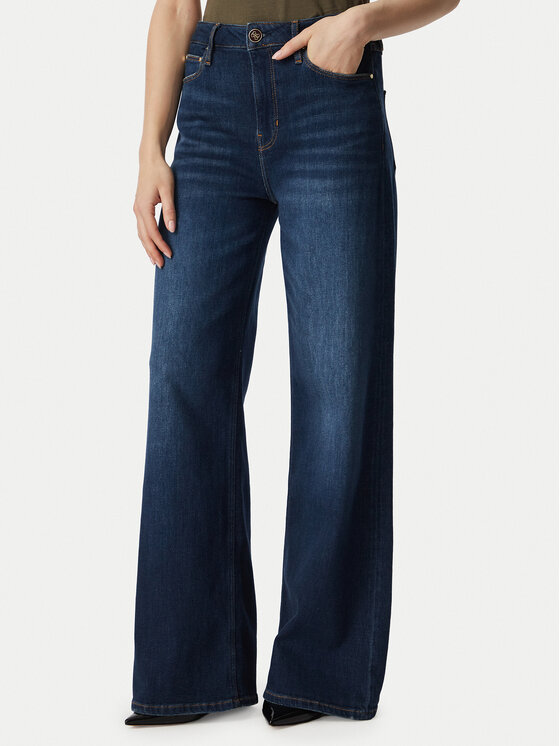 Guess Jeansy W6YA82 D1334 Granatowy Wide Leg