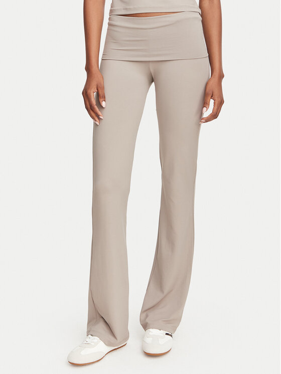 Guess Legginsy V6YB24 K4713 Beżowy ciemny Flare Fit