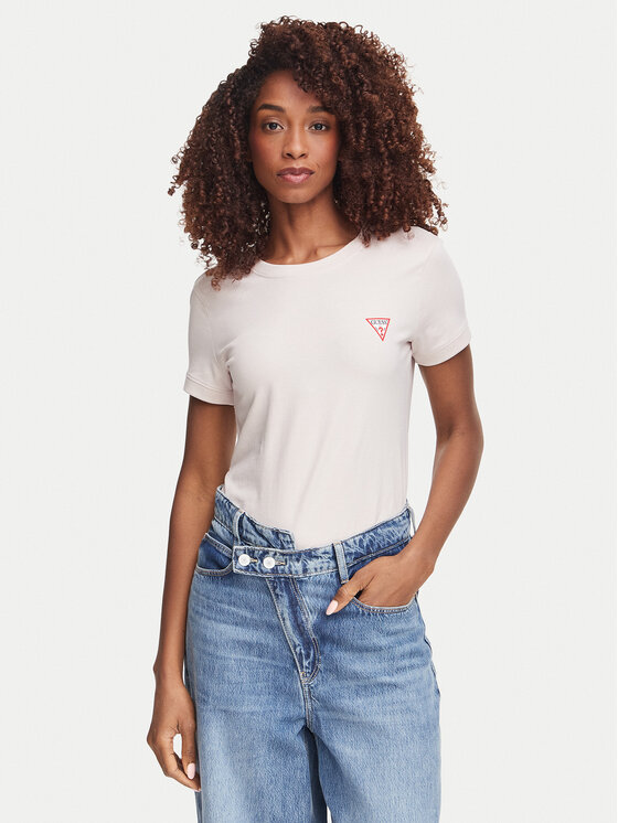 Guess T-Shirt W2YI44 J1314 Fioletowy jasny Slim Fit