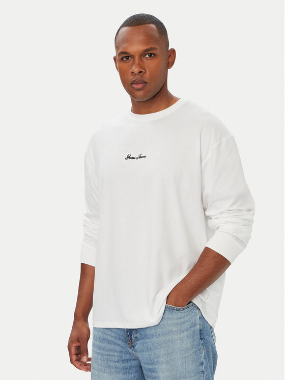 Guess Longsleeve M6YI30 K4181 Biały Regular Fit