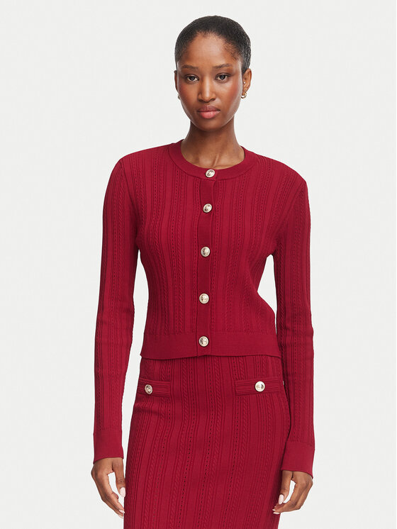 Guess Kardigan W6YR26 Z0973 Bordowy Regular Fit