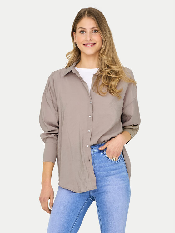 ONLY Koszula Zazima 15272523 Beżowy jasny Regular Fit