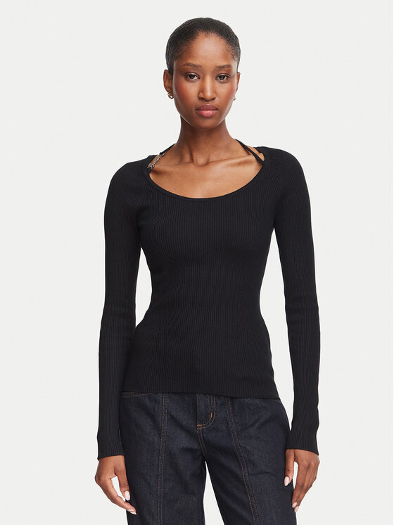 Guess Sweter W6YR22 Z0966 Czarny Slim Fit