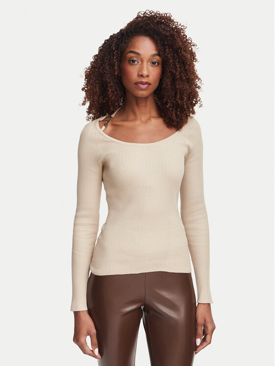 Guess Sweter W6YR22 Z0966 Beżowy Slim Fit