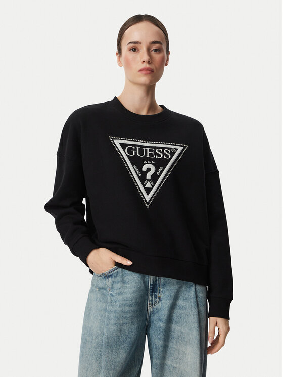 Guess Bluza W6YQ14 K4352 Czarny Relaxed Fit
