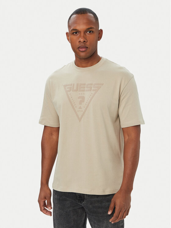 Guess T-Shirt Z4BI02 I3Z14 Beżowy Regular Fit