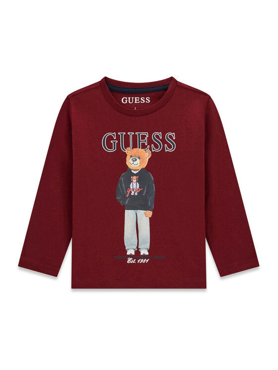 Guess Bluzka N6YI06 K3794 Bordowy Regular Fit