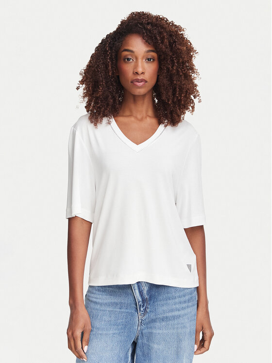 Guess T-Shirt W6YP58 K5233 Biały Relaxed Fit