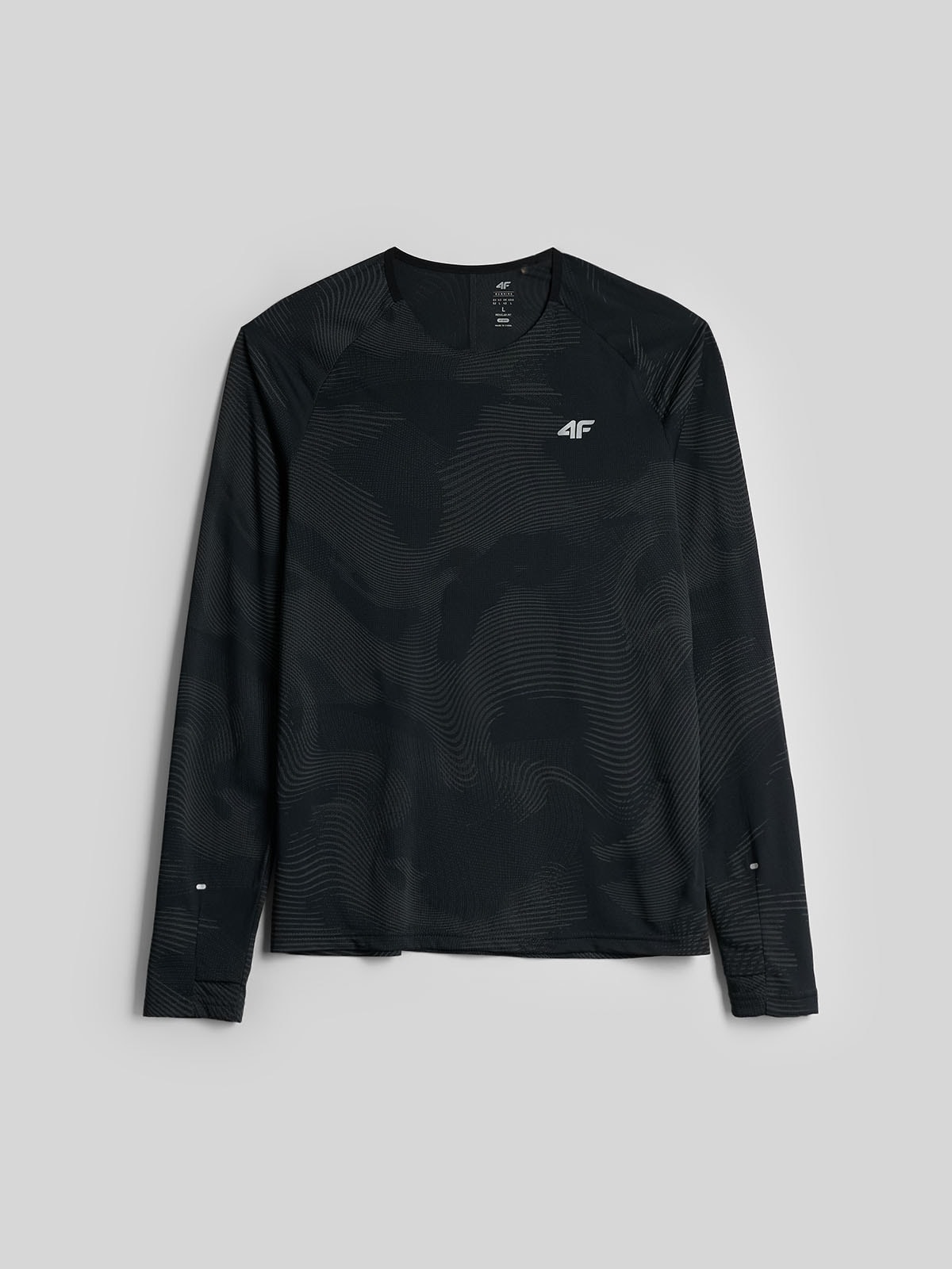 4F Longsleeve do biegania szybkoschnący męski - czarny XL
