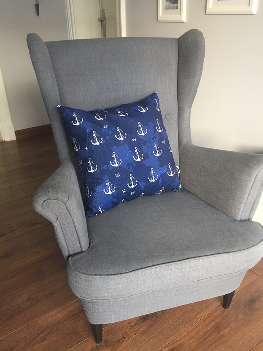 Poduszka dekoracyjna VELVET Kotwice w Stylu Hampton