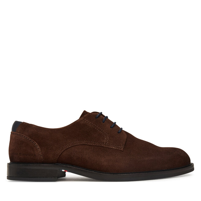 Półbuty Tommy Hilfiger Corporate Dressy Suede Shoe FM0FM05969 Brązowy ciemny
