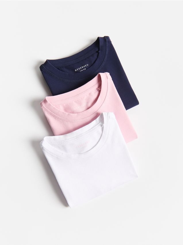 Reserved - T-shirt z bawełną 3 pack - wielobarwny