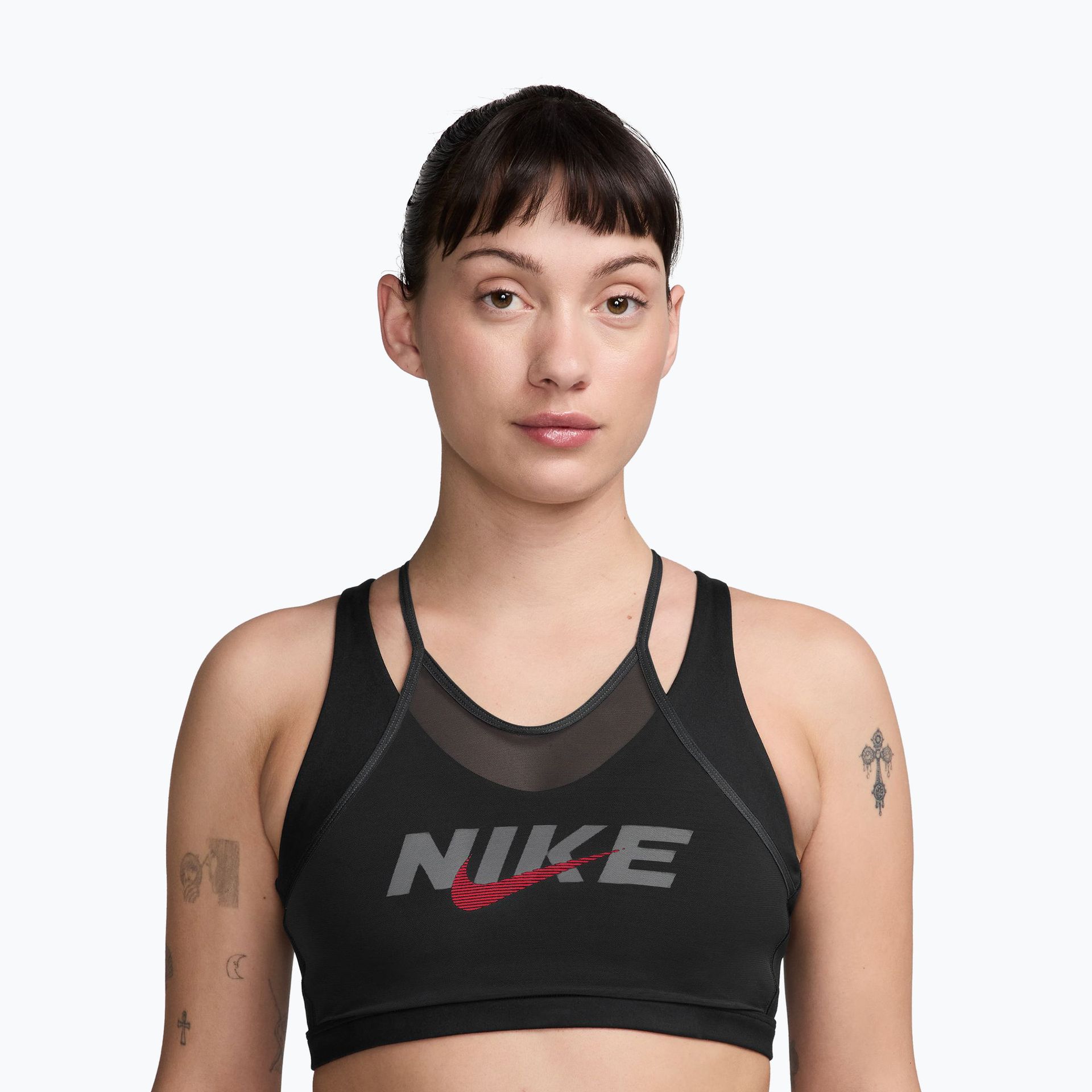 Biustonosz treningowy Nike One black/smoke grey/university red WYSYŁKA W 24H 30 DNI NA ZWROT