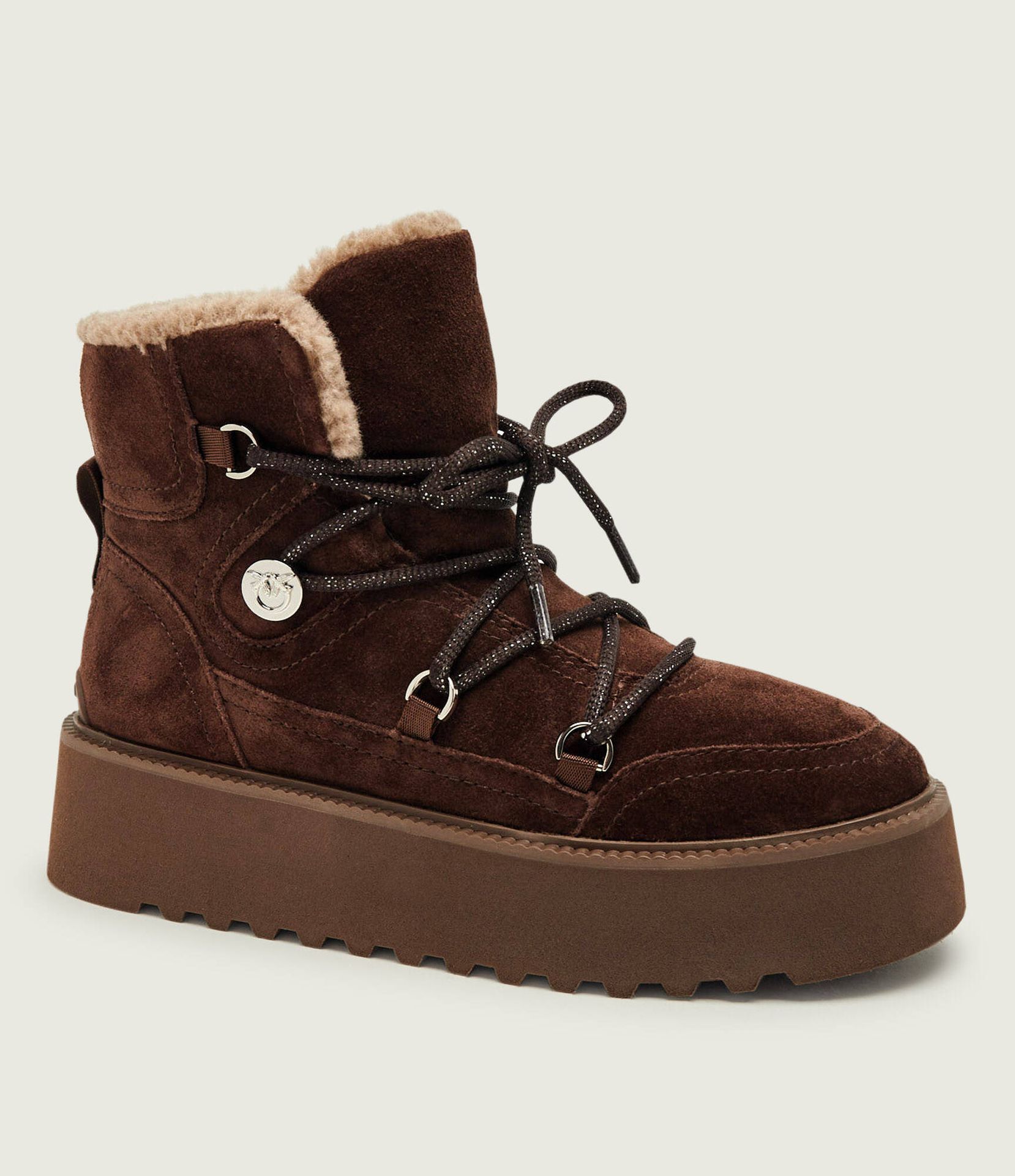 Pinko Śniegowce Martina 01 zamsz shearling