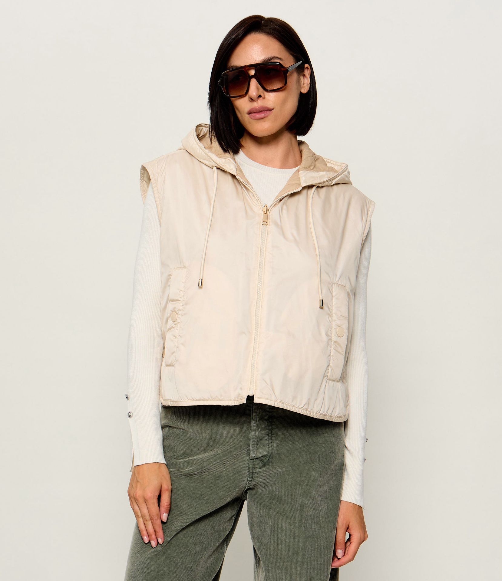 Weekend MaxMara Dwustronny bezrękawnik Wkdaccenni Loose fit z dodatkiem wełny