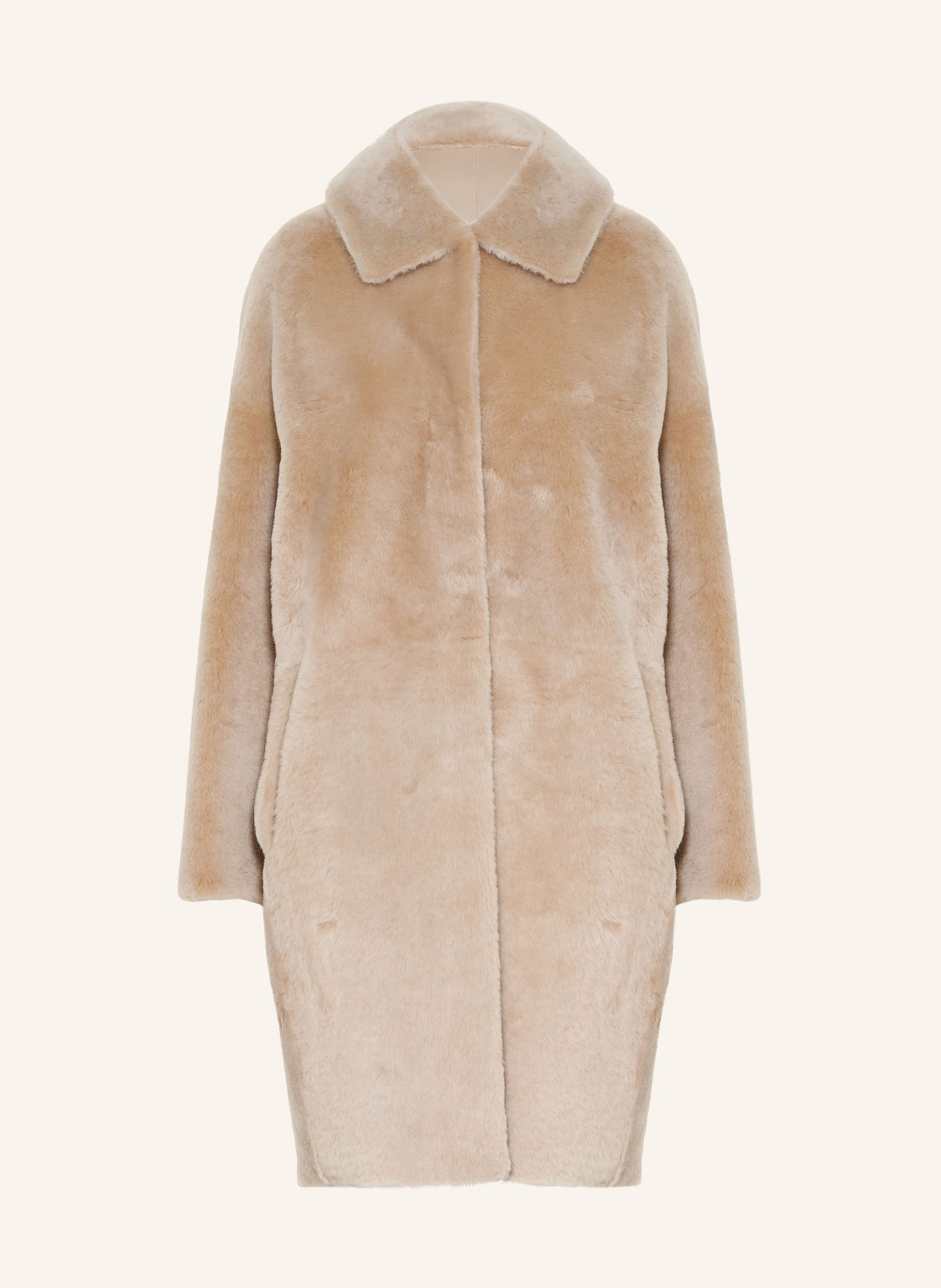 Manzoni 24 Dwustronny Płaszcz Skórzany beige